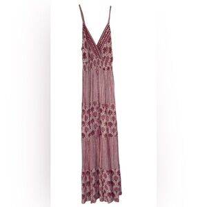 NWT Elegant Pink White and Gold Maxi Dress